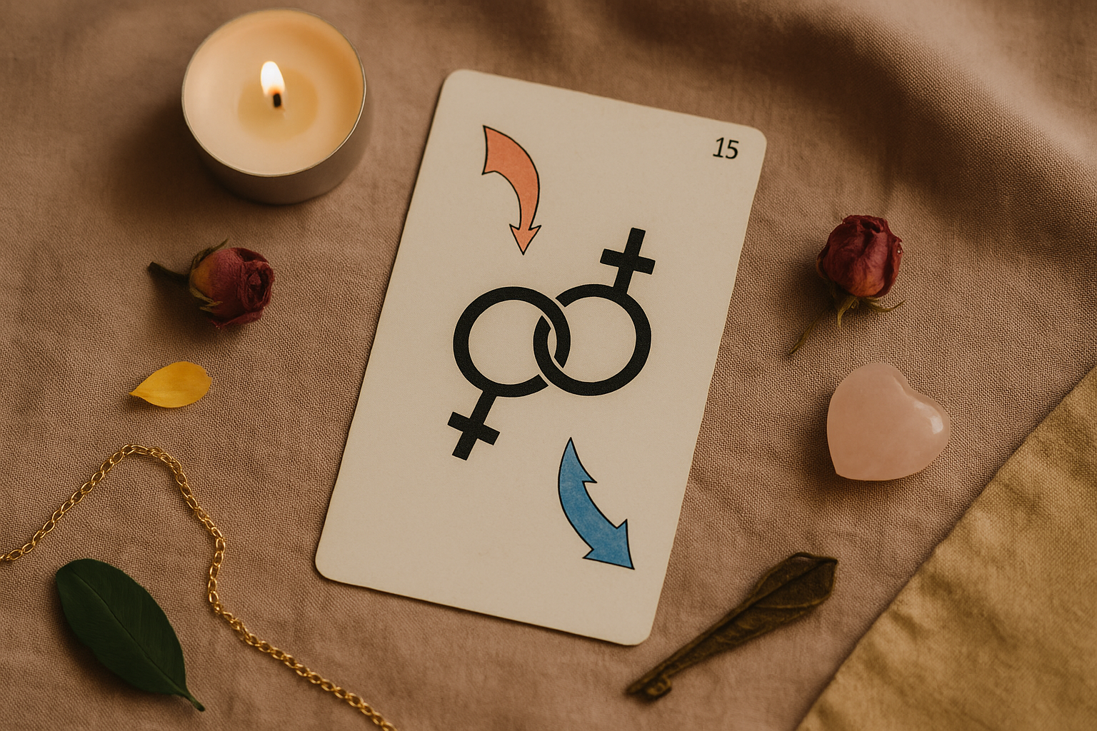 La Carte 15 de l'Oracle Gé Les Symboles Sexuels