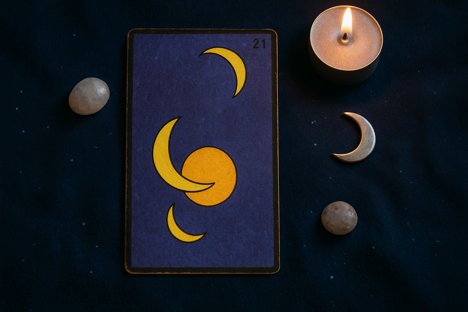 La Carte 21 de l'Oracle Gé Les Trois Lunes
