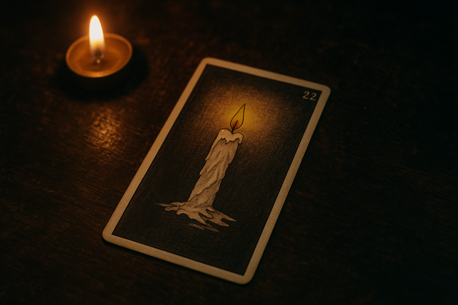 La Carte 22 de l'Oracle Gé Les Bougies