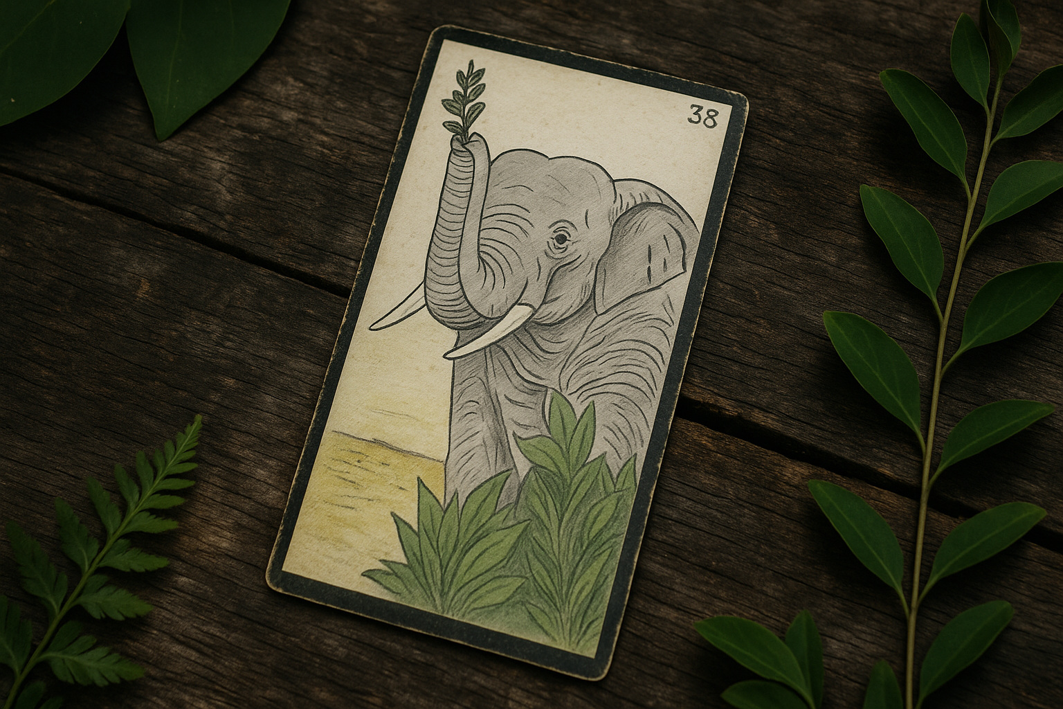 La Carte 38 de l'Oracle Gé l'Éléphant