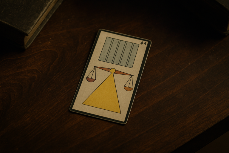 La Carte 44 de l'Oracle Gé la Justice