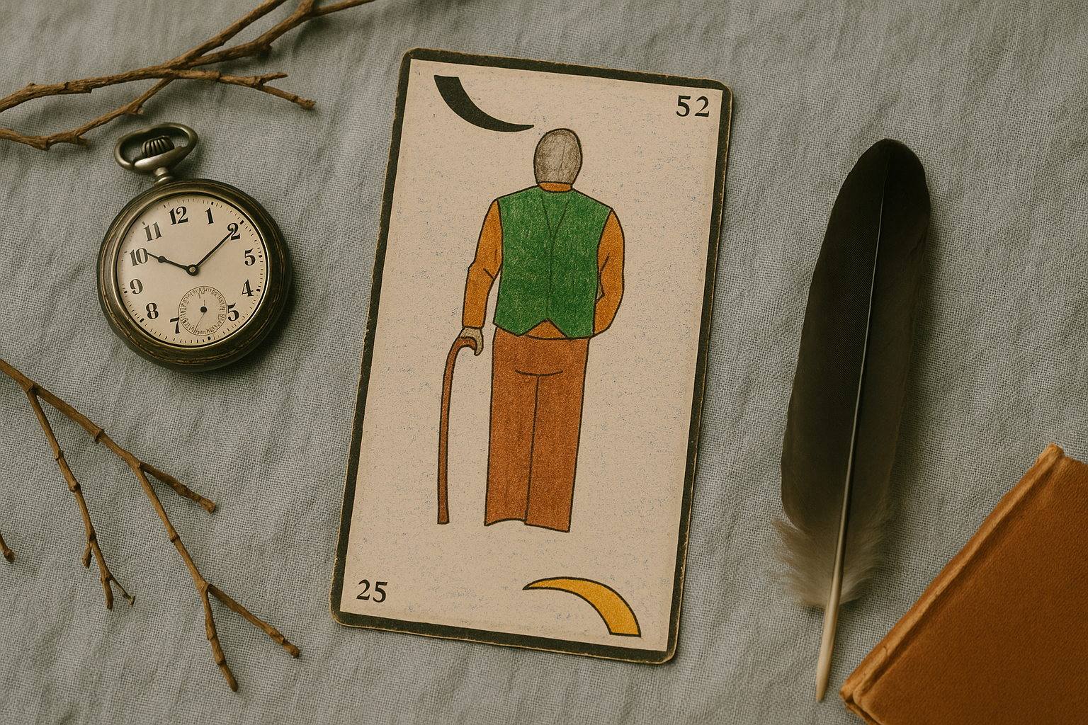 La Carte 52 de l'Oracle Gé l'homme âgé