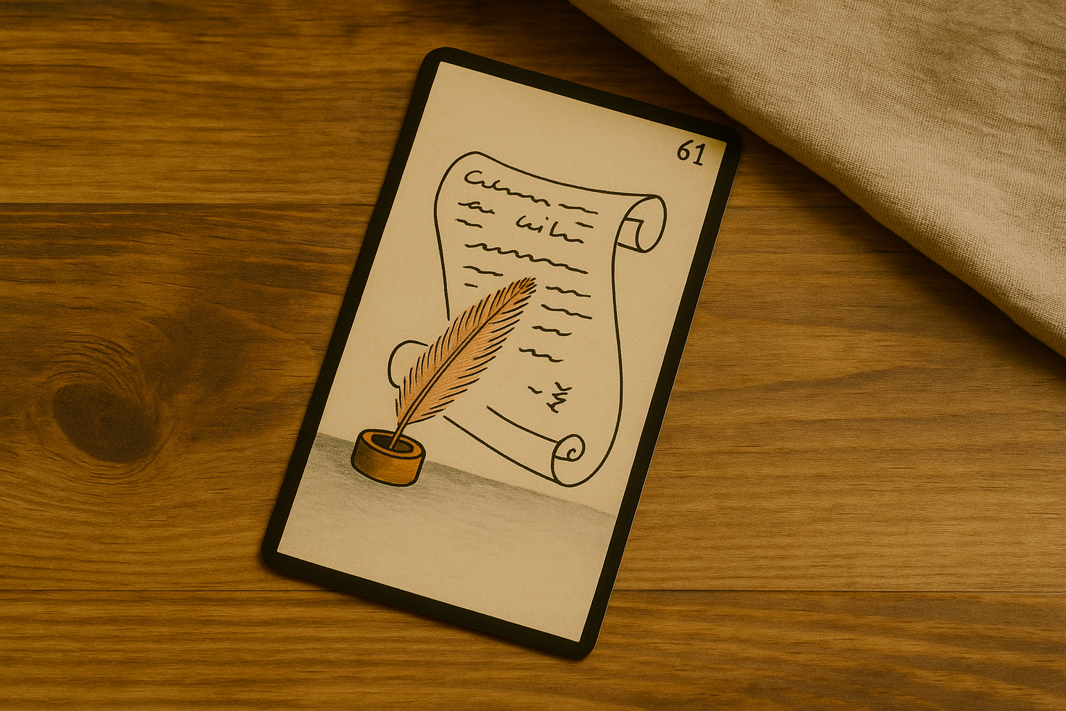 La Carte 61 de l'Oracle Gé le parchemin