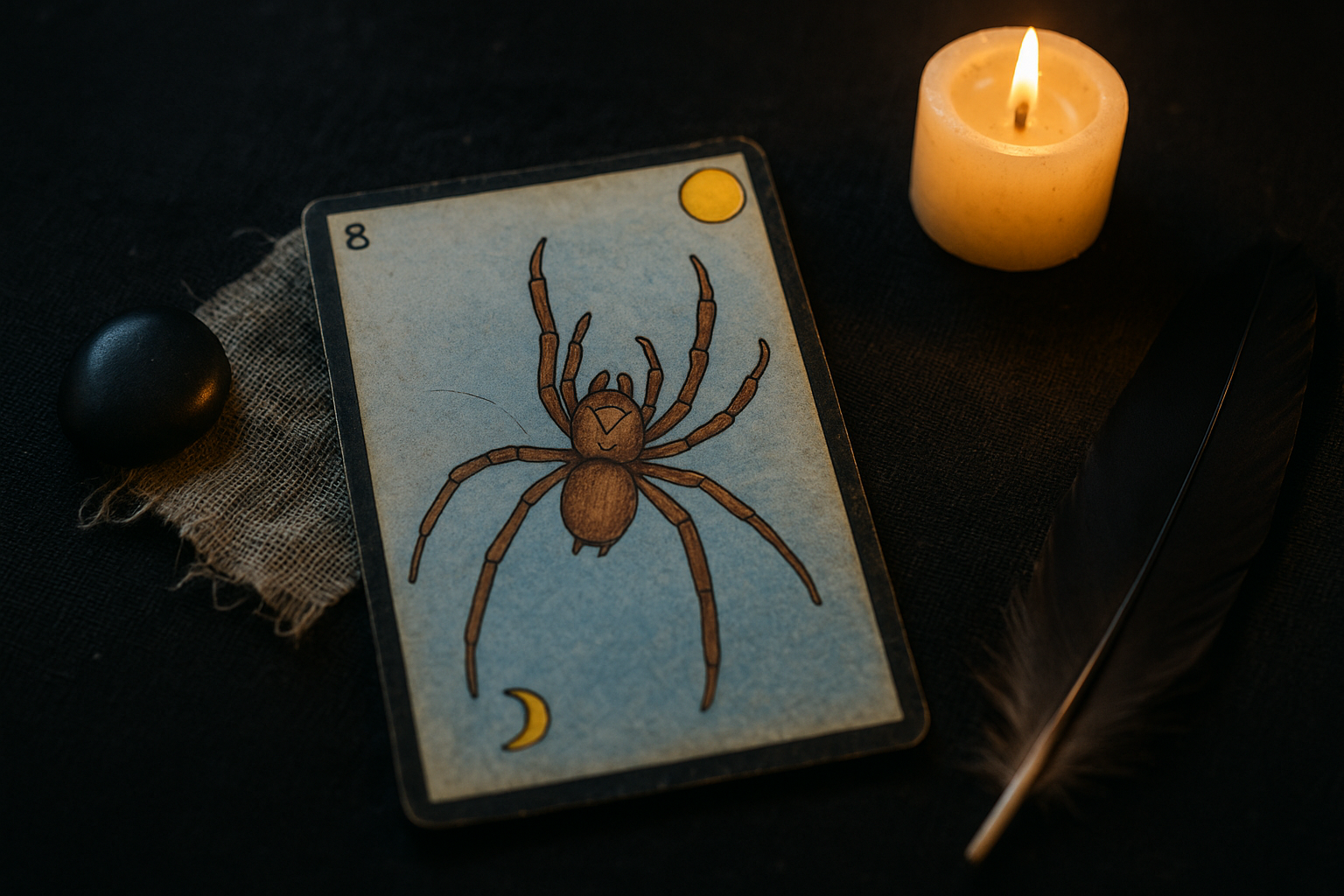 La Carte 8 de l'Oracle Gé l'Araignée